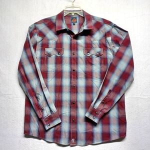 Moon Shine Spirits  Western Shirt Long Sleeve Pearl Snap Button Sz L